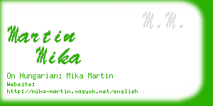 martin mika business card